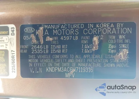 2017 Kia Sportage Lx from USA, damaged, VIN KNDPM3AC6H7119316